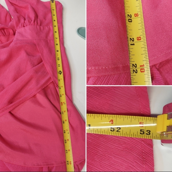 A Peach Pink Low V Cut Open Back Split Maxi & Mini Dress - Picture 9 of 16